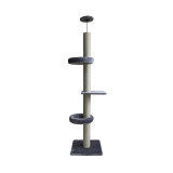 CAT TOWER TO CEILING GREY 2 NESTS 60x60x248cm
