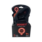 GOGET AUTO-BRAKE RETRACT. LEASH TAPE L 5M-30KG BLACK
