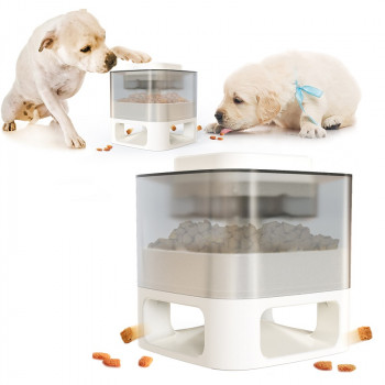 SQUARE FUN PET FEEDER-A WHITE 171X171X186mm