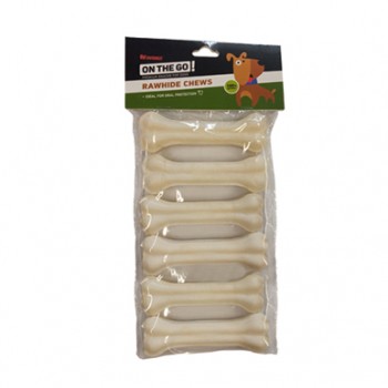 ON THE GO RAWHIDE WHITE PRESSED BONE  7.5-8cm 15-20g  6PCS