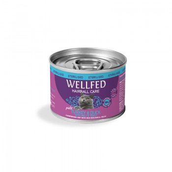 WELLFED STERILISED-HAIRBALL Turkey & Duck 200 gr