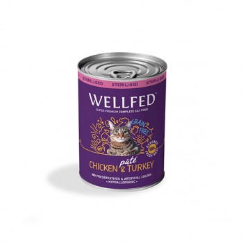 WELLFED ADULT STERILISED Chicken & Turkey  400 gr