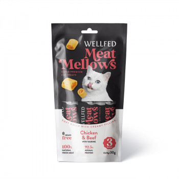 WELLFED MEAT MELLOWS CHICKEN & BEEF (3*10gr) 30gr