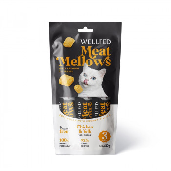 WELLFED MEAT MELLOWS CHICKEN & YOLK (3*10gr) 30gr