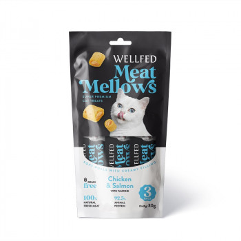 WELLFED MEAT MELLOWS CHICKEN & SALMON (3*10gr) 30gr