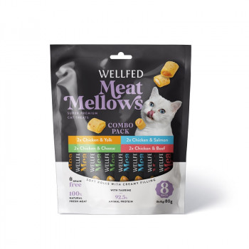 WELLFED MEAT MELLOWS MIX TASTES (8*10gr) 80gr