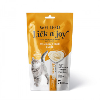 WELLFED LICK N' JOY CHICKEN & KRILL (5*14gr) 70gr