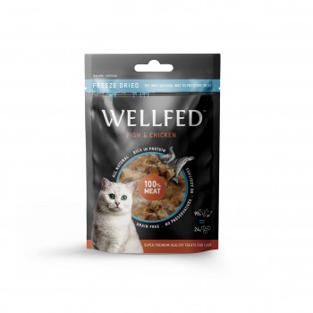 WELLFED CAT  F.D.  80% FISH-20% CHICKEN 24 gr