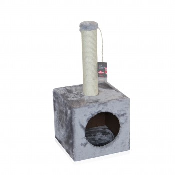 CAT TREE CUBE GREY 31X31X67CM