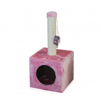 CAT TREE CUBE PINK 31X31X67CM