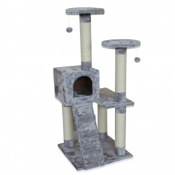 CAT PLAYGROUND DOUBLE TOWER GREY 53X53X130CM