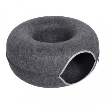 TUNEL PET BED - D.GREY 60x60x28cm