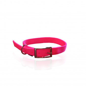 COLLAR D/L METAL BUCKLE FL.PINK L 2.5 X 55CM