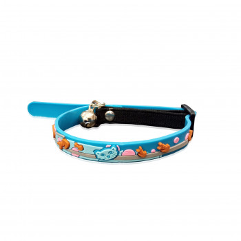 CAT COLLAR HAPPY CAT BLUE 1 X 30CM