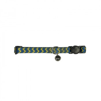 CAT COLLAR WAVES YELLOW-BLUE 1 x 20-35cm