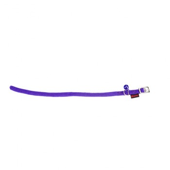 STRETCH CAT COLLAR WITH BELL PURPLE 1 x 19-33CM