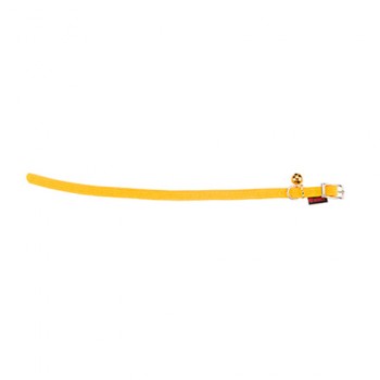 STRETCH CAT COLLAR WITH BELL YELLOW  1 X 19-33CM