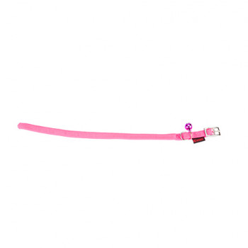 STRETCH CAT COLLAR WITH BELL FL.PINK 1 X 19-33CM