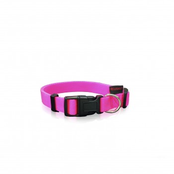 DOG COLLAR PLAIN  FL.PINK L 2.5 X 47-70CM