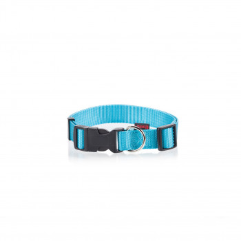 DOG COLLAR PLAIN FL.BLUE XS  1 X 19-33CM