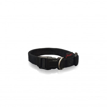 DOG COLLAR PLAIN- BLACK XS  1 X 19-33CM