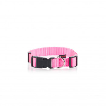 DOG COLLAR PLAIN-PINK S 1.5 X 22-40CM