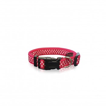 DOG COLLAR DOTS-RED XS-S 1.5 X 19-33 CM