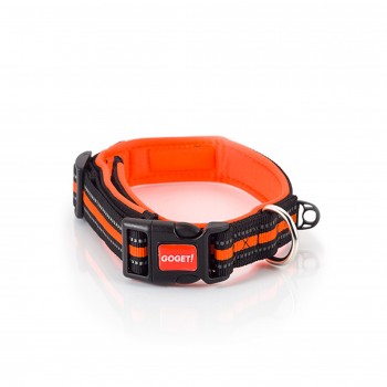 GOGET  SOFT NEON COLLAR BLACK/ORANGE XL 2,5 X 53-61cm