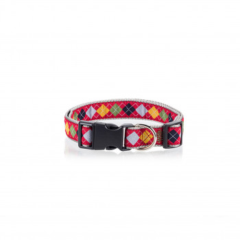 DOG COLLAR ROMB RED M   2 X 32-50CM