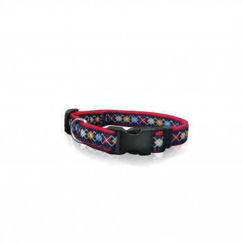 DOG COLLAR ROMB BLUE L  2.5 X 47-70CM