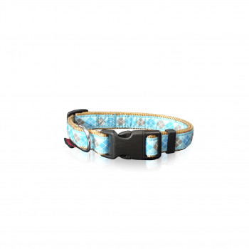 DOG COLLAR ROMB L.BLUE L 2.5 X 47-70CM