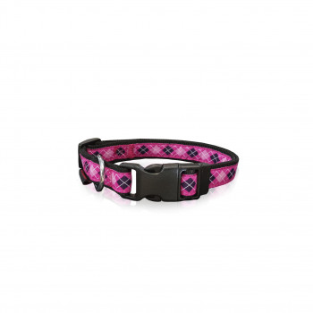 DOG COLLAR ROMB PINK M   2 X 32-50CM