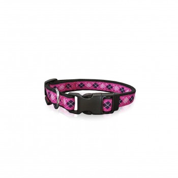 DOG COLLAR ROMB PINK S 1.5 X 22-40CM