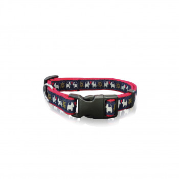 DOG COLLAR DOGS IN LOVE NAVY L  2.5 X 47-70CM