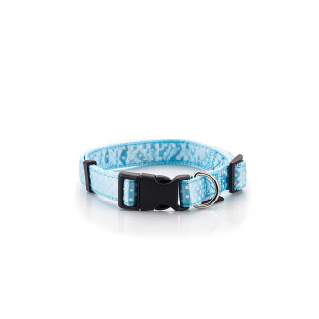 DOG COLLAR DOTS-L.BLUE L 2.5 X 47-70CM