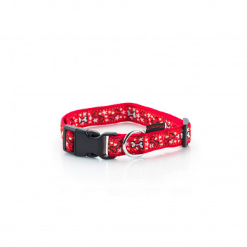 DOG COLLAR CUTE BONES RED L 2.5 X 47-70 CM