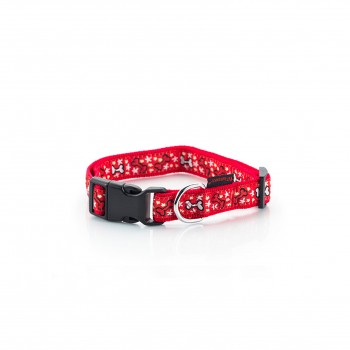 DOG COLLAR CUTE BONES RED XS 1.5 X 19-33 CM