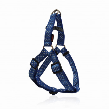 DOG HARNESS A DOTS BLUE L  2.5 X 55-82CM