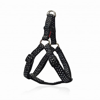 DOG HARNESS A DOTS BLACK L  2.5 X 55-82CM