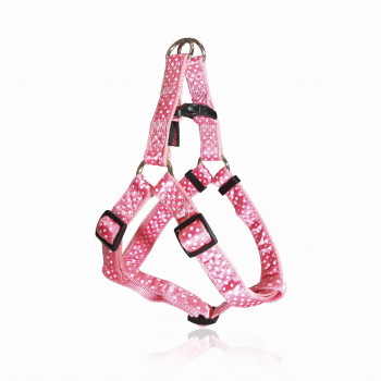 DOG HARNESS A DOTS PINK L  2.5 X 55-82CM