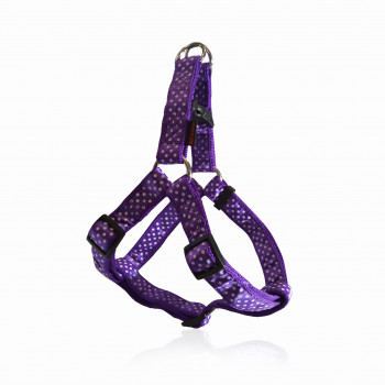 DOG HARNESS A DOTS PURPLE S 1.5 X 35-50CM