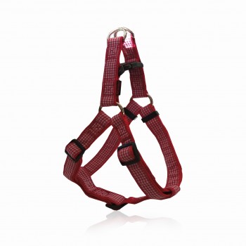 DOG HARNESS A CHECK RED S 1.5 X 35-50CM