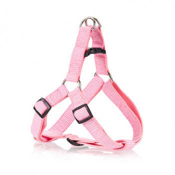 DOG HARNESS A CHECK PINK L 2.5 X 55-82CM