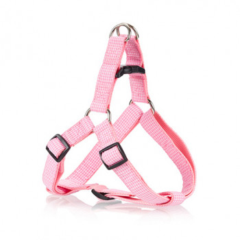 DOG HARNESS A CHECK PINK XS 1.5 X 26-40CM