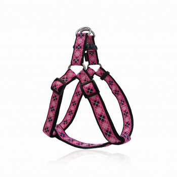 DOG HARNESS A ROMB PINK XS 1.5 X 25-35CM