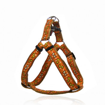 DOG HARNESS A CUTE BONES ORANGE L 2.5 X 56-88CM