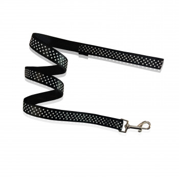 DOG LEASH DOTS BLACK L  2.5 X 120CM