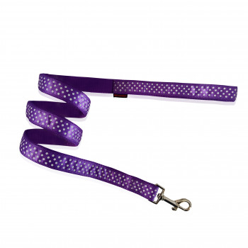 DOG LEASH DOTS PURPLE L  2.5 X 120CM