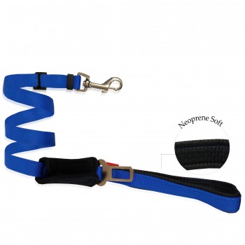 GO GET 2IN1 SEAT BELT & LEASH BLUE 2cmX40-100cm