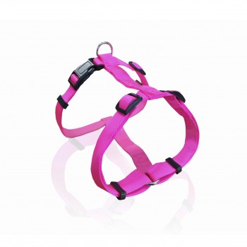 DOG HARNESS B PLAIN F.PINK L 2.5 X 55-82CM